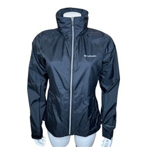 Columbia Switchback II Rain Jacket M Omni-Shield Hood Lightweight Packable Black